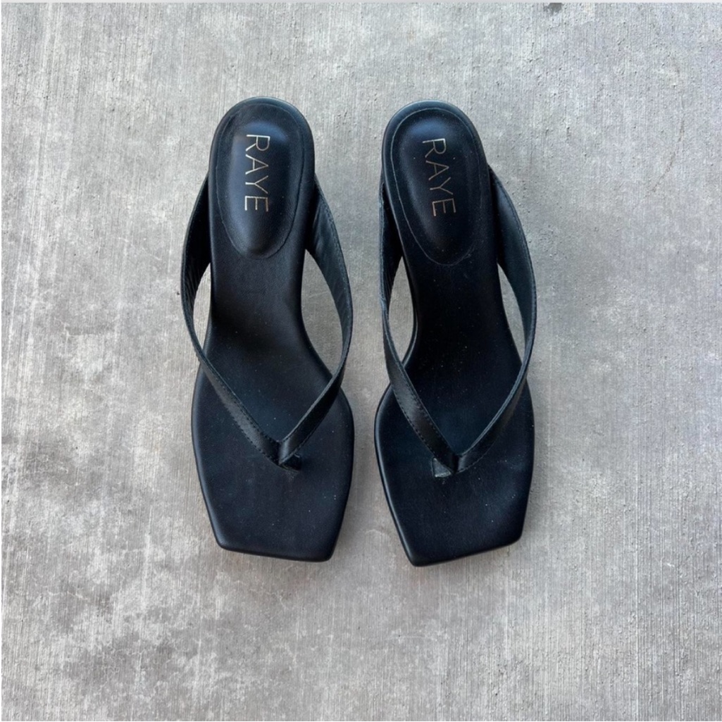 Raye Perla Kitten Heels Black Sandals Size 10